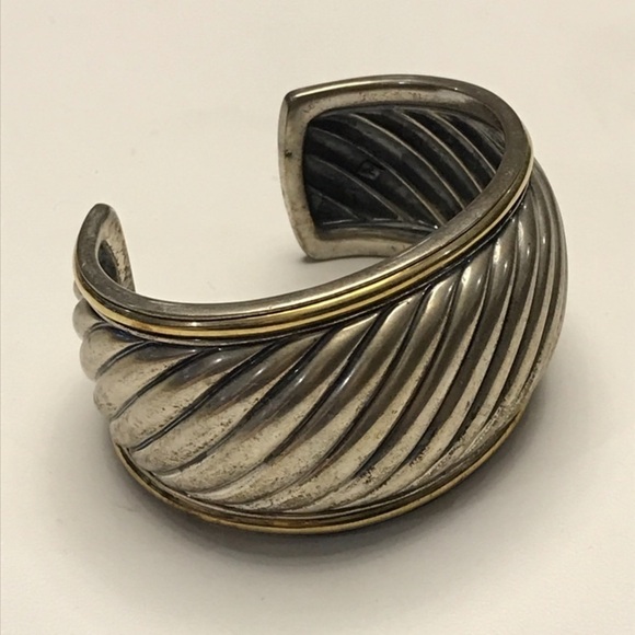 DAVID YURMAN Two-Tone Sculpted Cable Cuff Bracelet - Picture 6 of 7